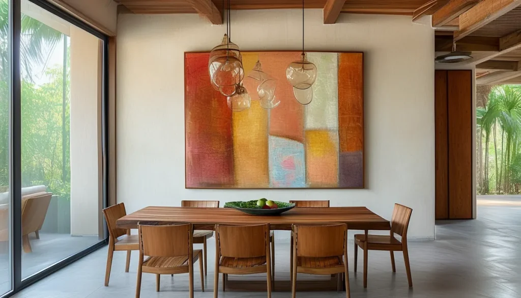 Cuadro para comedor: medida, altura y material que sí funcionan